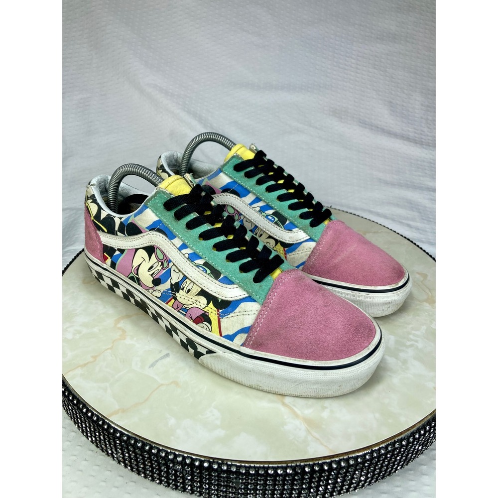 Vans Disney Mickey Mouse Skater Sneakers Womens 10 Multi Suede Streetwear Shoes